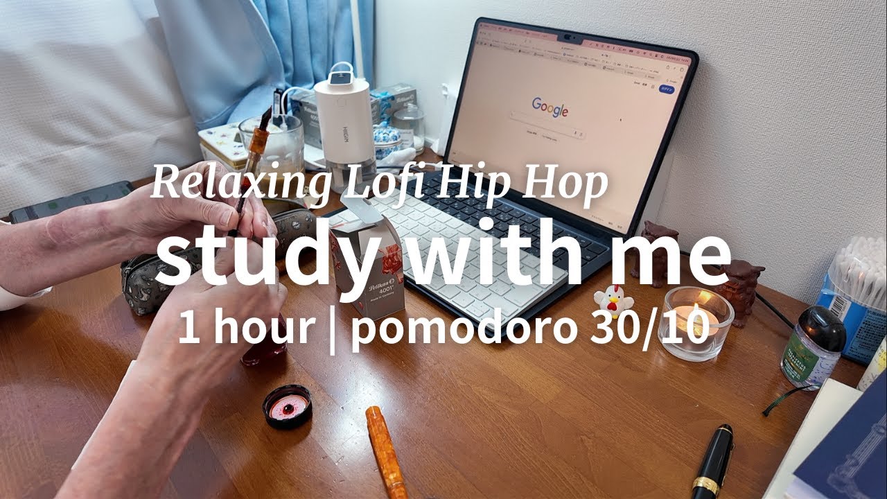 1 hour study with me | pomodoro 30/10 | Relaxing Lofi Hip Hop - YouTube
