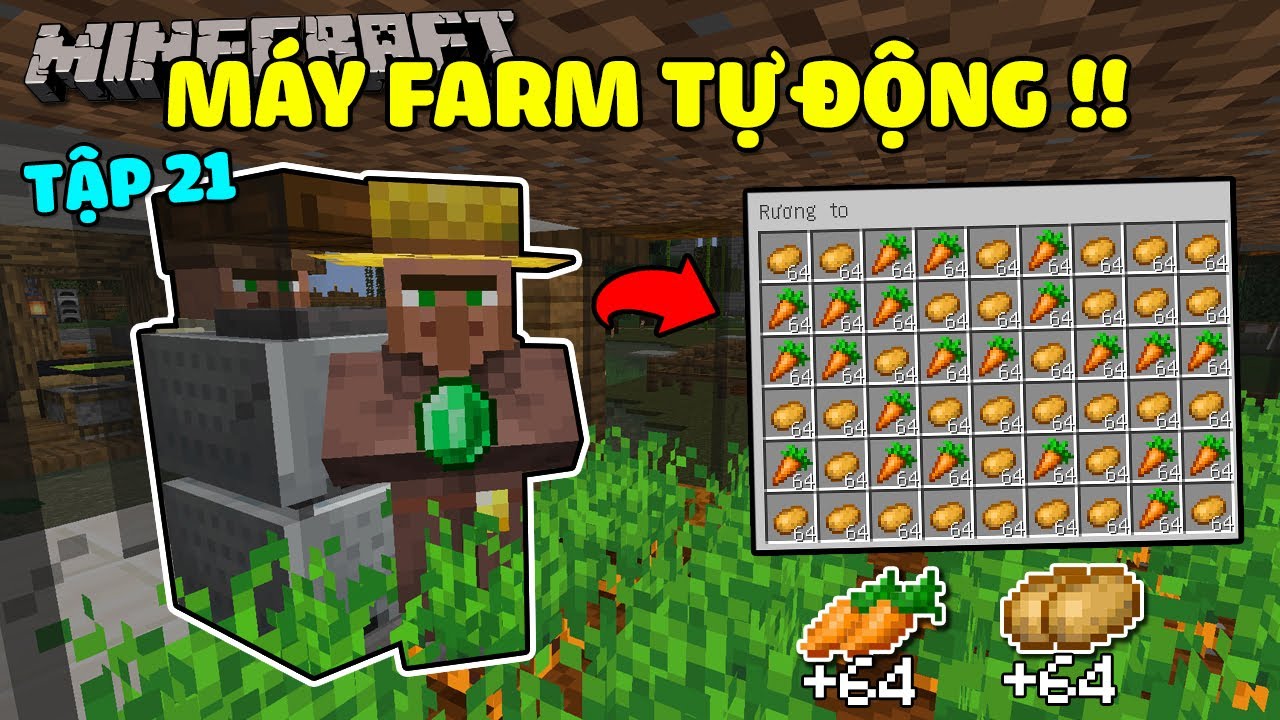 Minecraft Sinh Tồn 1.16.1 Tập 21: Máy Farm Cà Rốt, Khoai Tây Tự Động ...