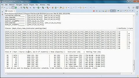Class Scheduling + Hill Climbing + instructor availability + interactive command line + SQLite +JAVA