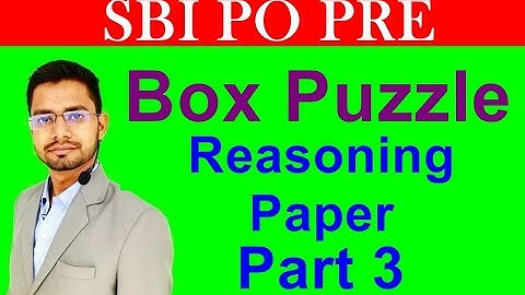 Box Based Puzzle  SBI Bank PO Pre Previous Year Paper Reasoning Part 3