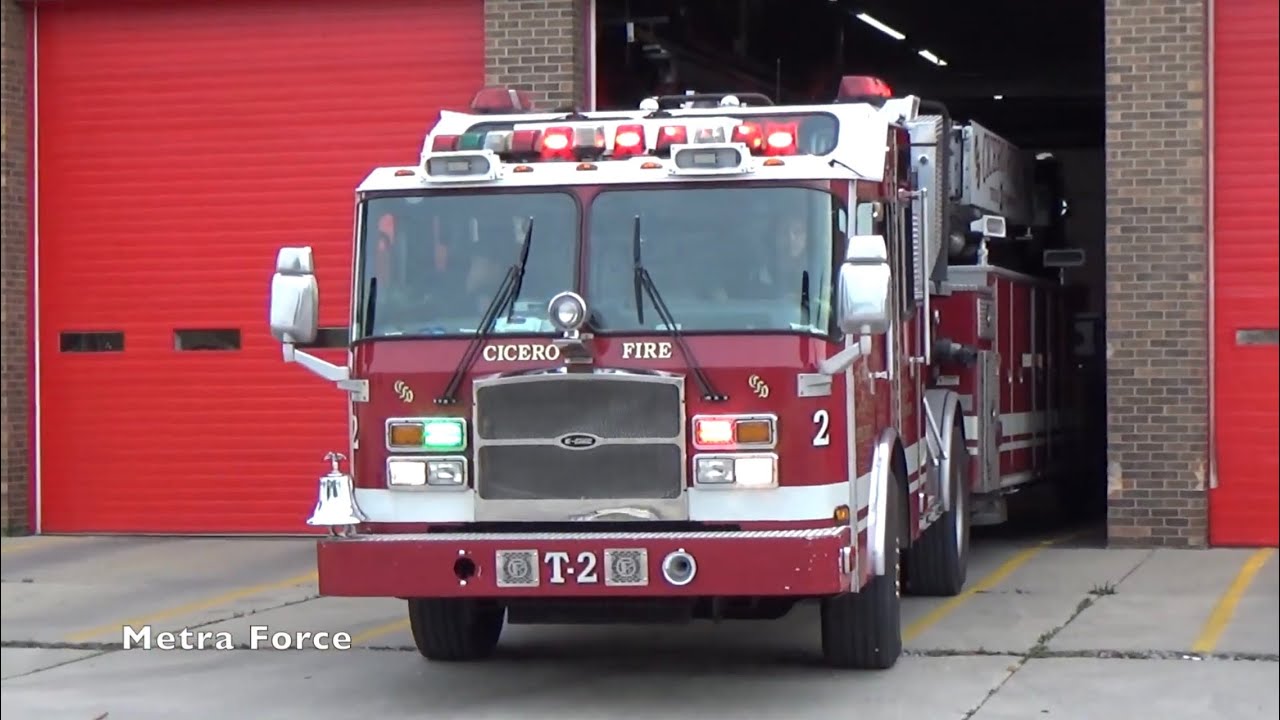 Cicero IL Fire Dept Truck 2 (Tiller) Responding YouTube
