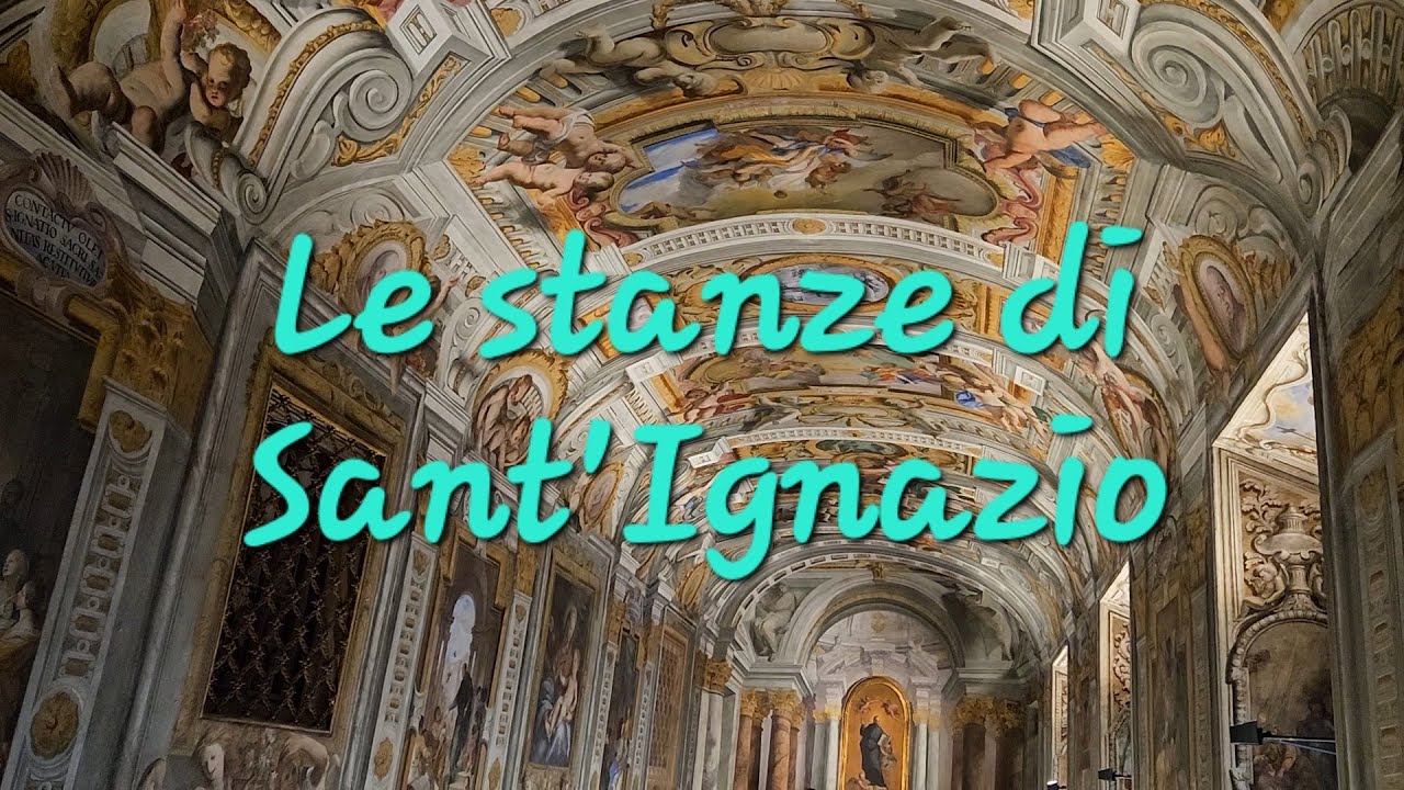 Le meravigliose decorazioni prospettiche nel corridoio d'ingresso alle stanze di Sant'Ignazio