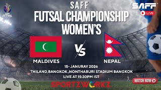 LIVE |SAFF Women’s Futsal Championship 2026 | Day 2 – Match 2 | Maldives vs Nepal screenshot 1