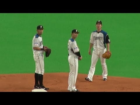 20190605 ホームのクロスプレーのリクエストを見てアウトでしょ？の大田泰示