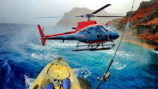TIVE QUE DEIXAR A ILHA ÀS PRESSAS - RESGATE DE HELICÓPTERO. Pescaria!