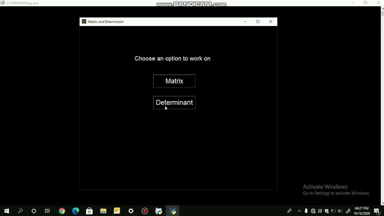 Matrix & Determinant using Tkinter Part 1 - YouTube