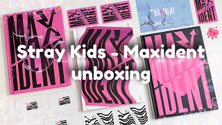 ֪ 🫧💘 ۫  распаковка альбомов Stray Kids - Maxident ⋆｡˚ (T-Crush, Heart & Go Ver.) unboxing