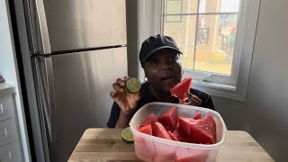 ASMR:Juicy Watermelon(Crunchy Eating Sounds)￼