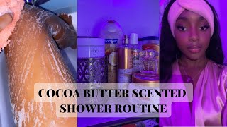 COCOA BUTTER SCENTED SHOWER ROUTINE + VERY SMOOTH SKIN (irresistible smell😻)| Love Amari