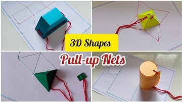3D Shapes Pull Up Net Maths Working Project/ Maths Working Model/ Geometric Shapes Model Easy