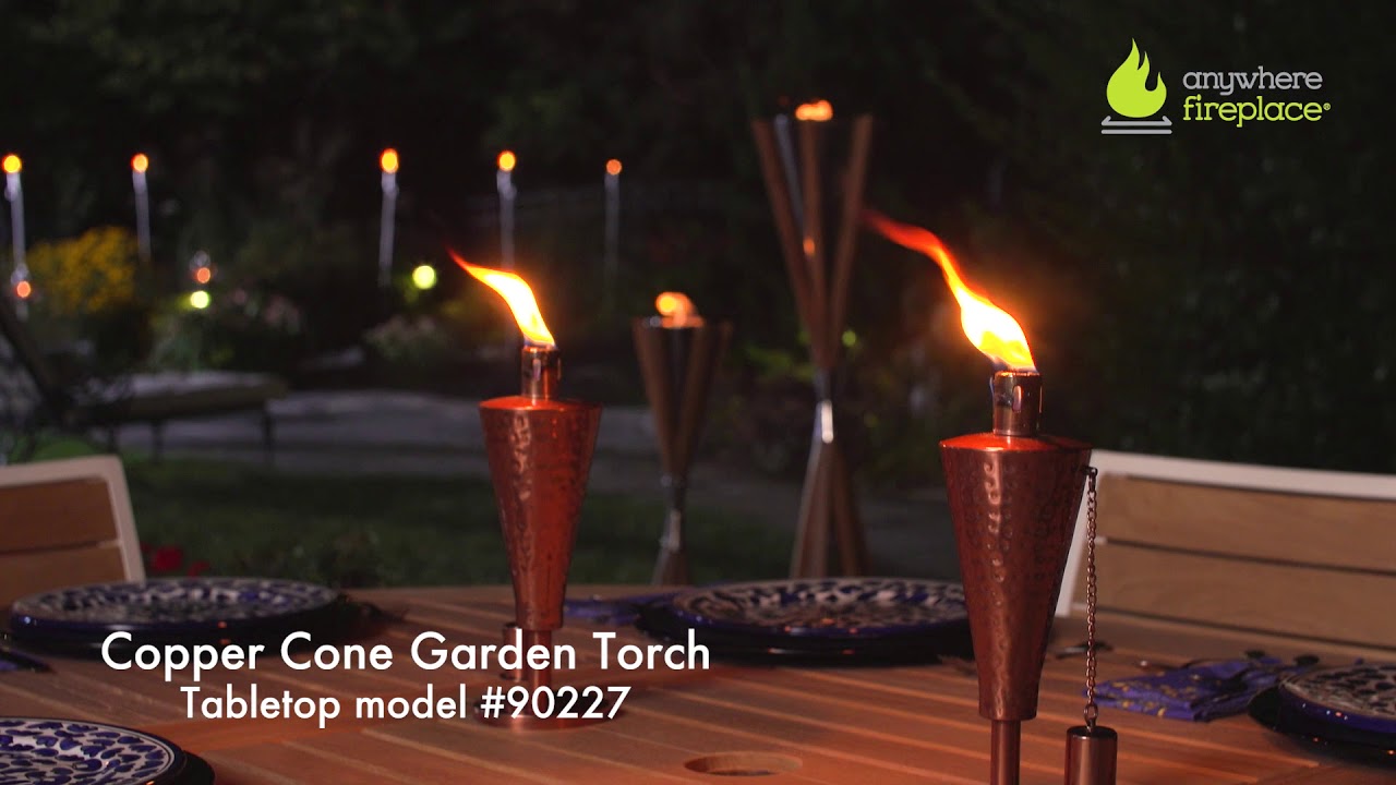 Anywhere Garden Torch // Outdoor Tabletop Cone // Hammered Copper video thumbnail