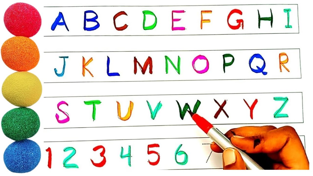 Abc cartoon song baby shark drawing and colouring a for apple b for