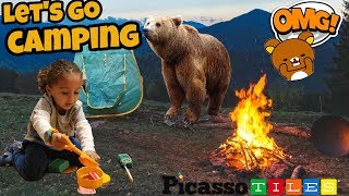 Pretend- Play With Camping Toy Set Omg We Saw A Grizzly Bear Pico Tiles Camping Set
