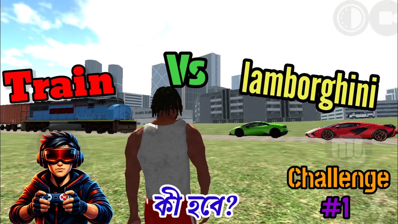 Lamborghini Vs Train In Indian Bike Driving 3d | Mega Car Accident | New Challenge | Virtual Boy