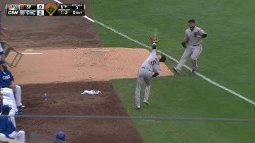 SF@CHC: Duffy makes a great grab in foul ground