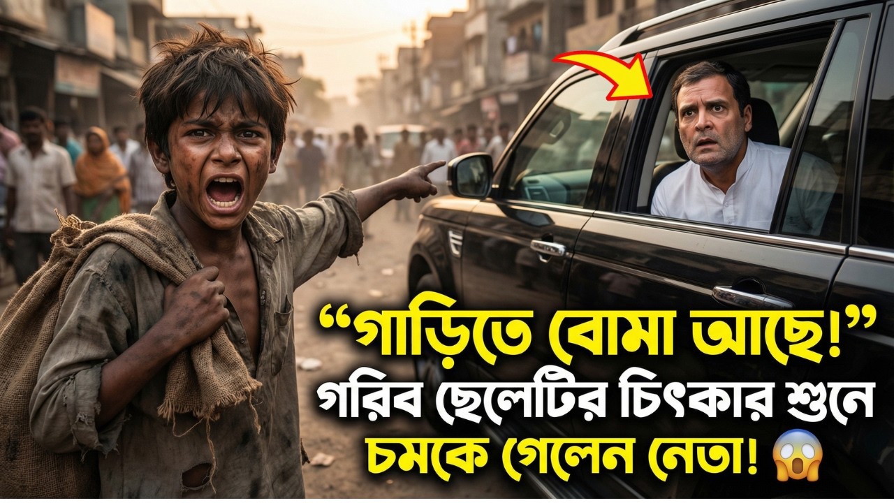 গাড়িতে বোমা আছে! - গরিব ছেলেটির চিৎকার শুনে চমকে গেলেন নেতা! 😱 Bangla Heart Touching Story
