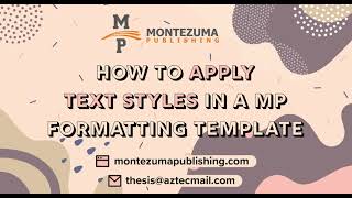 How to Apply Text Styles in a MP Formatting Template