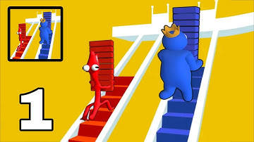 Rainbow Monster Bridge Race All Levels Gameplay || Level 1-4 || Part 1 || {Android} By Hyper Games