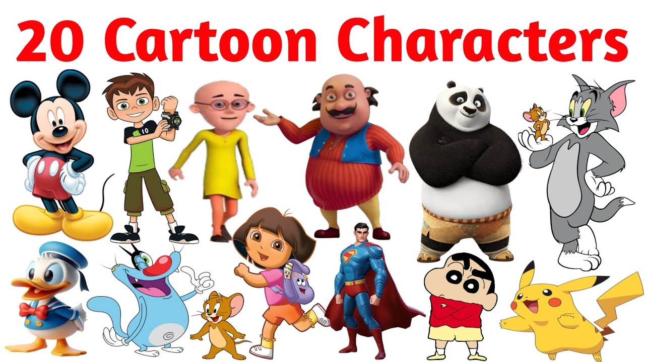 कार्टून कैरेक्टर्स के नाम Learn 20 Cartoon Characters Names in English and Hindi  