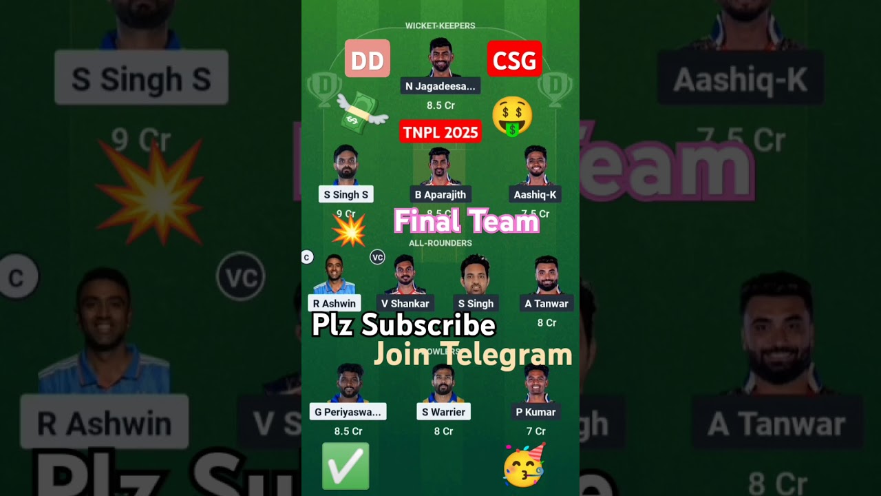 TNPL2025 DD🆚CSG Dream11 Team 
