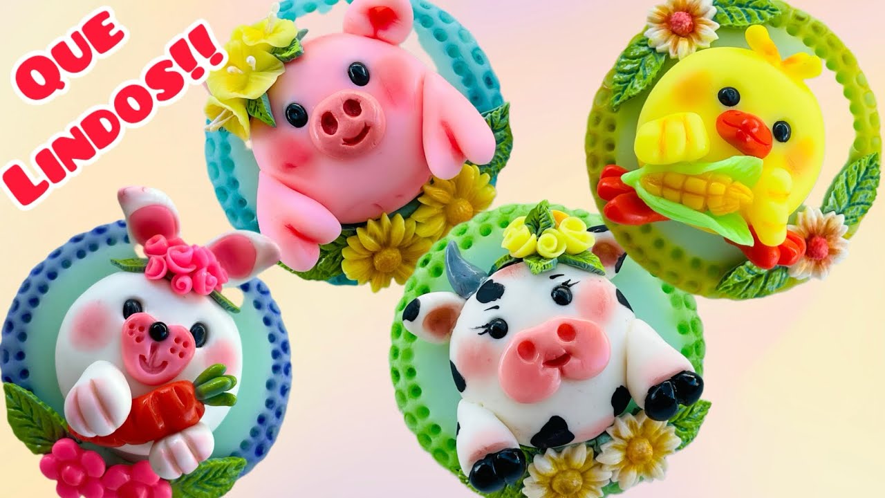 DIY/ apliques IMANES PARA EL REFRIGERADOR/ NEVERA en porcelana fría- cómo hacer animalitos tiernos