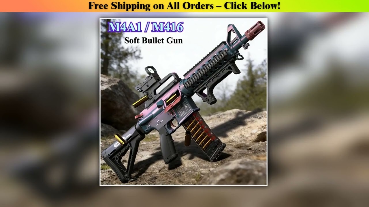 M4A1/M416 Children's Electric Continuous Firing Full Automatic Toy Gun Can Fire Soft Bullet for