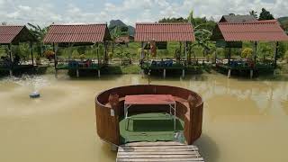 4K Drone Viwna Garden Restaurant Vang Vieng in Laos