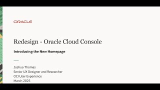 Oracle Cloud Console Redesign - Introducing the New Home Page
