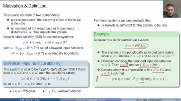 Introduction to Nonlinear Control: Part 07 (Input-to-State Stability)
