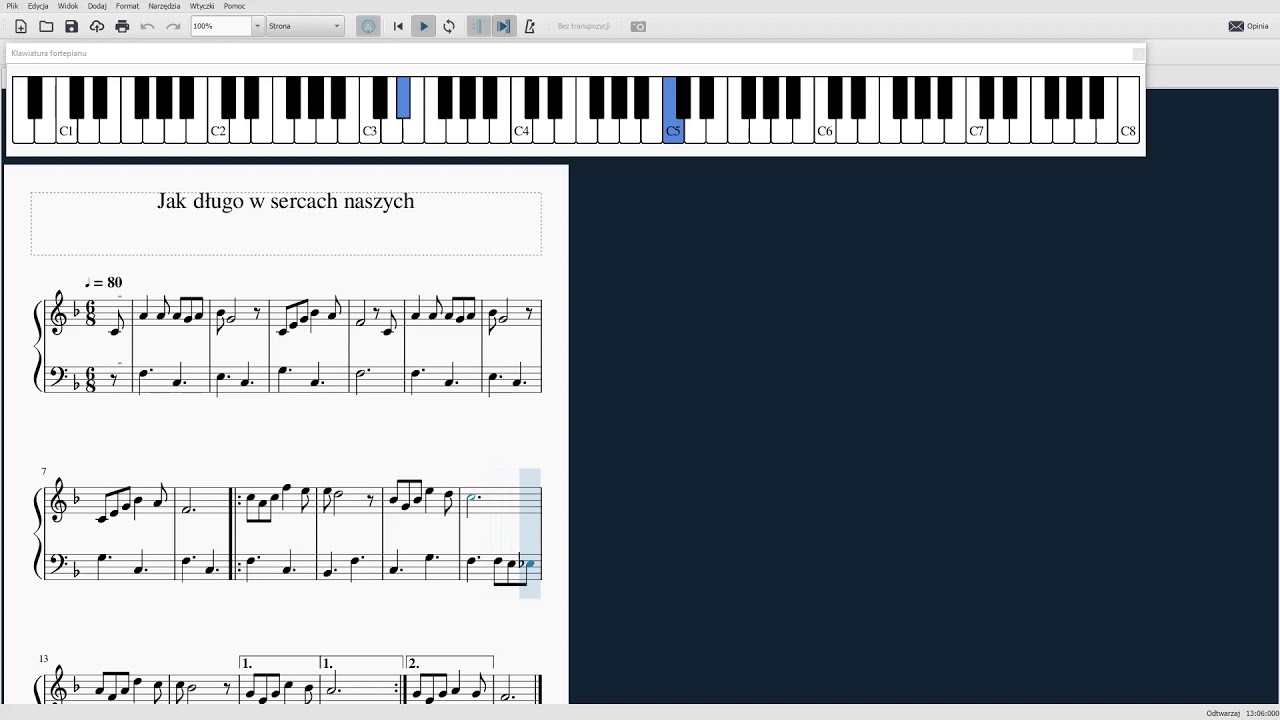 Jak długo w sercach naszych #4 piano tutorial (ŁATWA) - YouTube