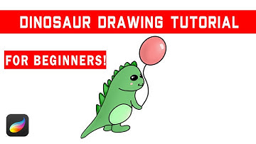 Cute Dinosaur Procreate Drawing Tutorial for Beginners