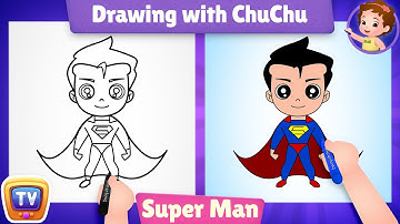 How to Draw Superman - Drawing with ChuChu – ChuChu TV Drawing for Kids Step by Step
