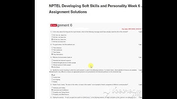 NPTEL  WEEK 6 DEVELOPING SOFTSKILLS AND PERSONALITY ASSIGNMENT ANSWERS