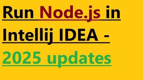 How to run Node.js in Intellij IDEA