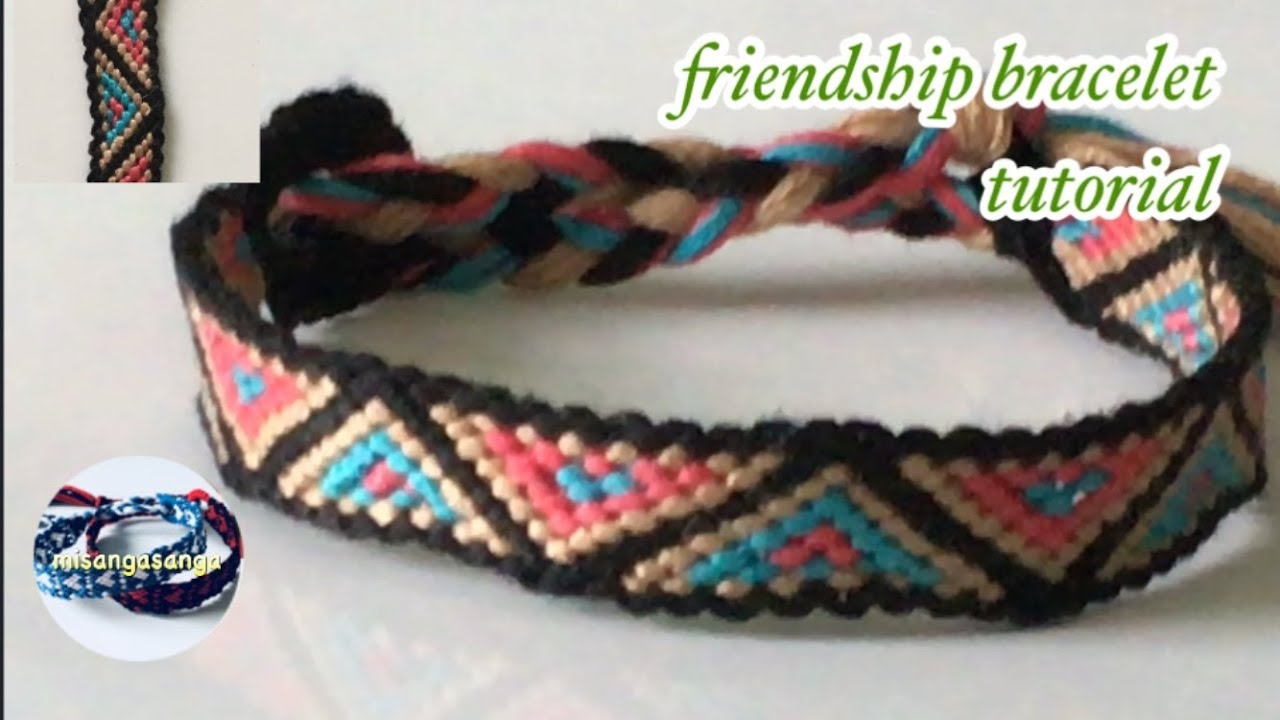 4色ジグザグミサンガの編み方 How To Make Friendship Bracelet Zigzag Heart Pattern Youtube