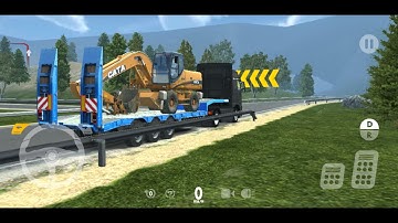 truck besar trailer & excavator - heavy machine & mining simulator - android gameplay