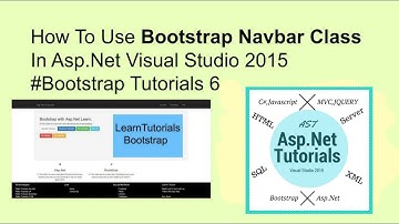 How to use bootstrap navbar class in asp net || visual studio 2015 #bootstrap tutorials 6