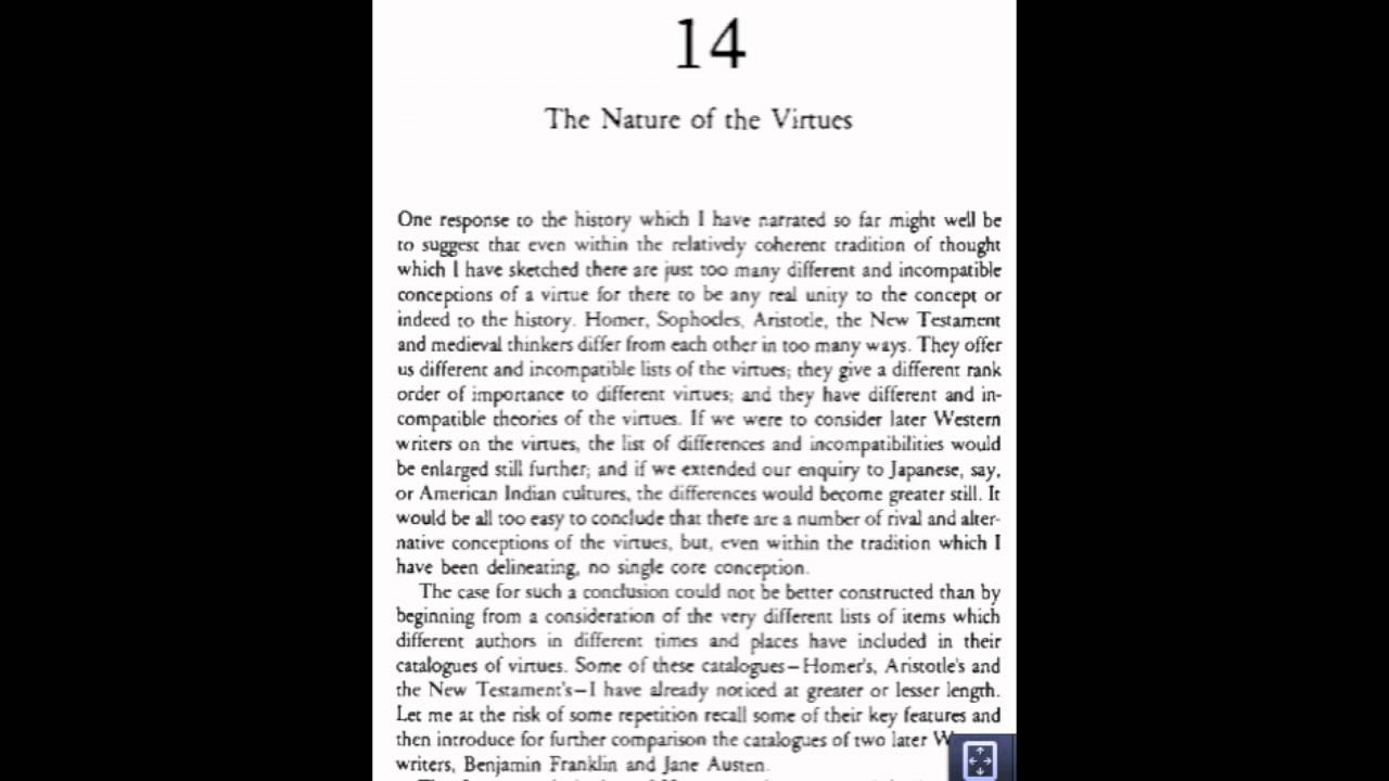 Nature of the Virtues (A Creative Reading)