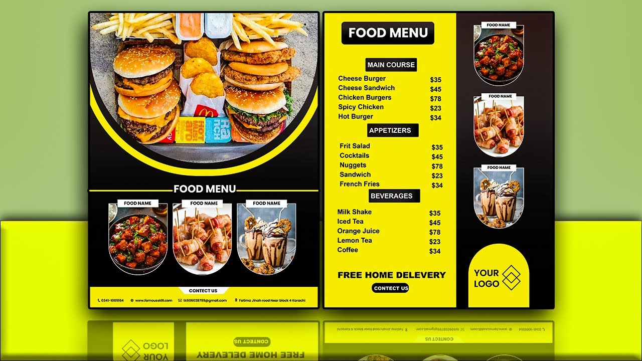 How to Design a Food Menu in Adobe Illustrator | Step-by-Step Tutorial ...