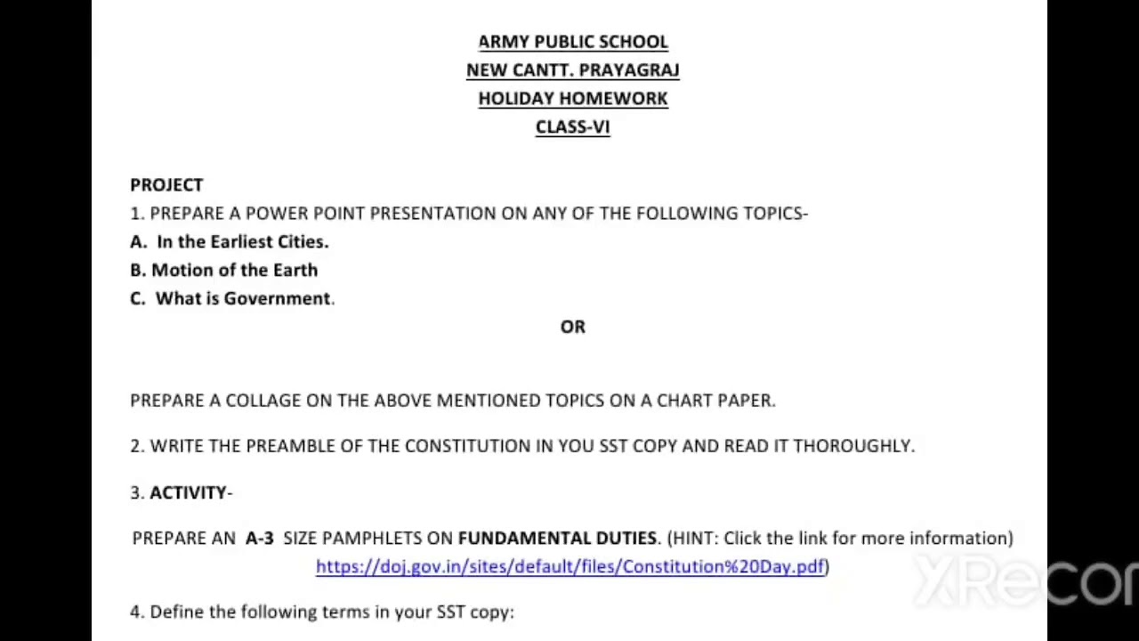 class 6 math holiday homework