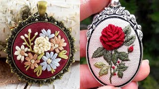Beautiful Hand Made Embroidered Pendant Necklace Design Best Gift For Girls