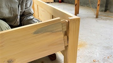 Extremely Ingenious Skills Woodworker // Making a Solid Mortise bed - Monolithic Wood Projects
