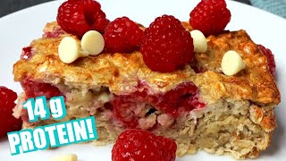 Protein Raspberry White Chocolate Chip 🩷BAKED OATMEAL🥣EASY WW Breakfast Prep- Weight Watchers Recipe