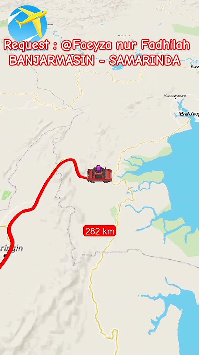 BANJARMASIN - SAMARINDA #googlemap #jalanjalan #map #travel #traveling #jalandarat #jalan #tour