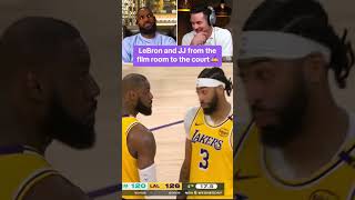 Lebron and JJ from the film room ✍️ (via mindthegamepod/TT) #shorts