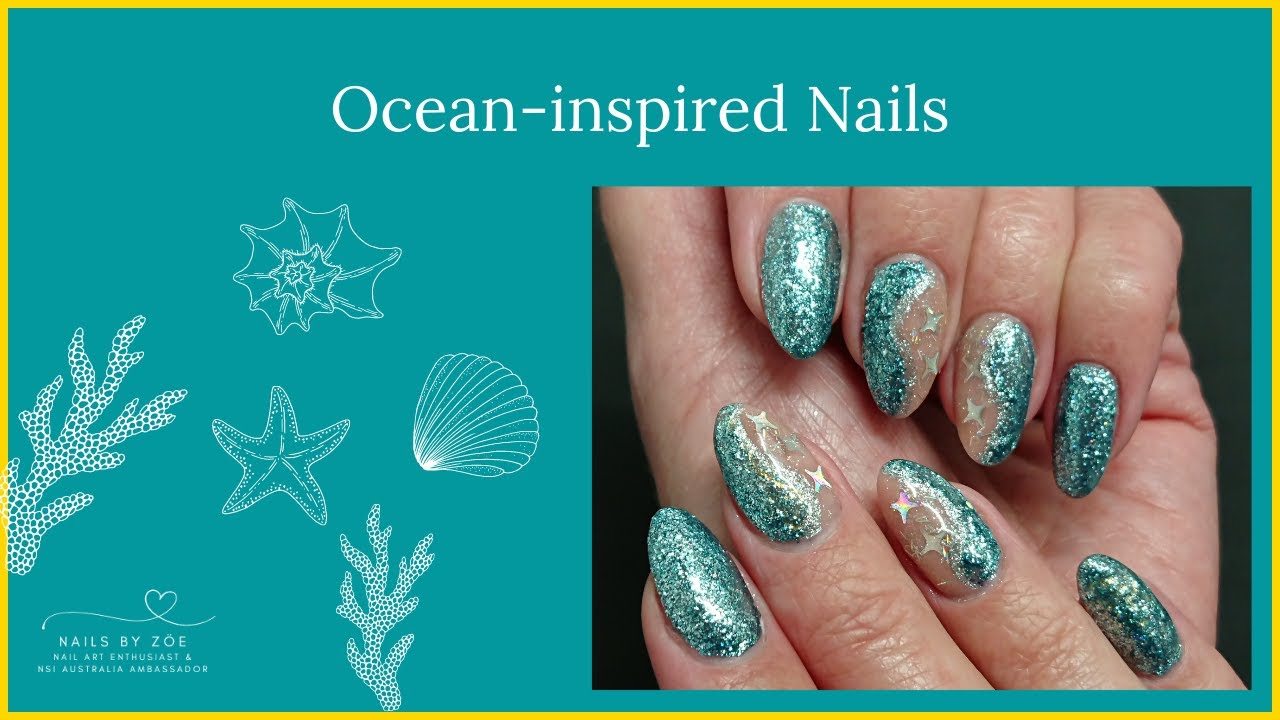 Ocean Nails Nail Design Using NSI 16in1 Solid Gel Polish and Liner