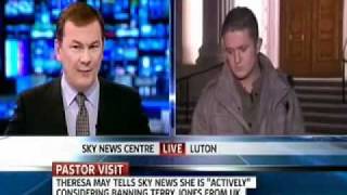 EDL LEADER TOMMY ROBINSON STRUGGLES TO READ OUT ANSWERS - LIVE SKY NEWS INTERVIEW