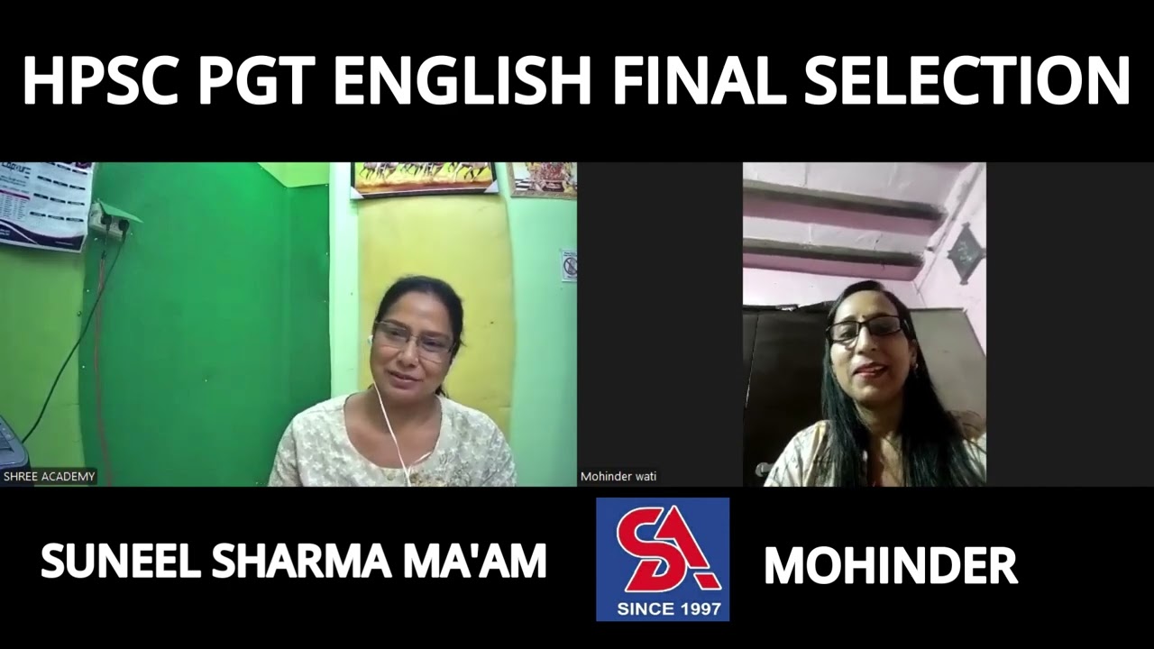 HPSC PGT ENGLISH FINAL SELECTION INTERVIEW - SUNEEL MA'AM AND MOHINDER, SANGEETA & VIKRAM