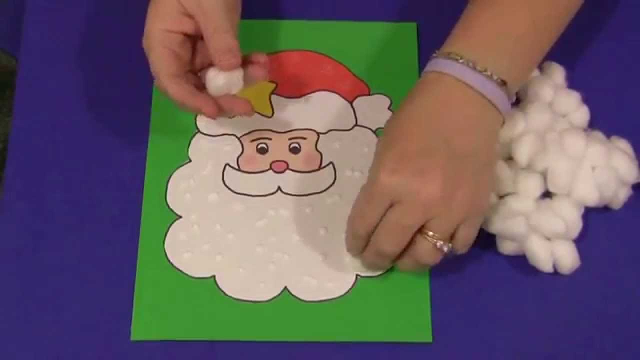 Cotton Ball Santa - YouTube