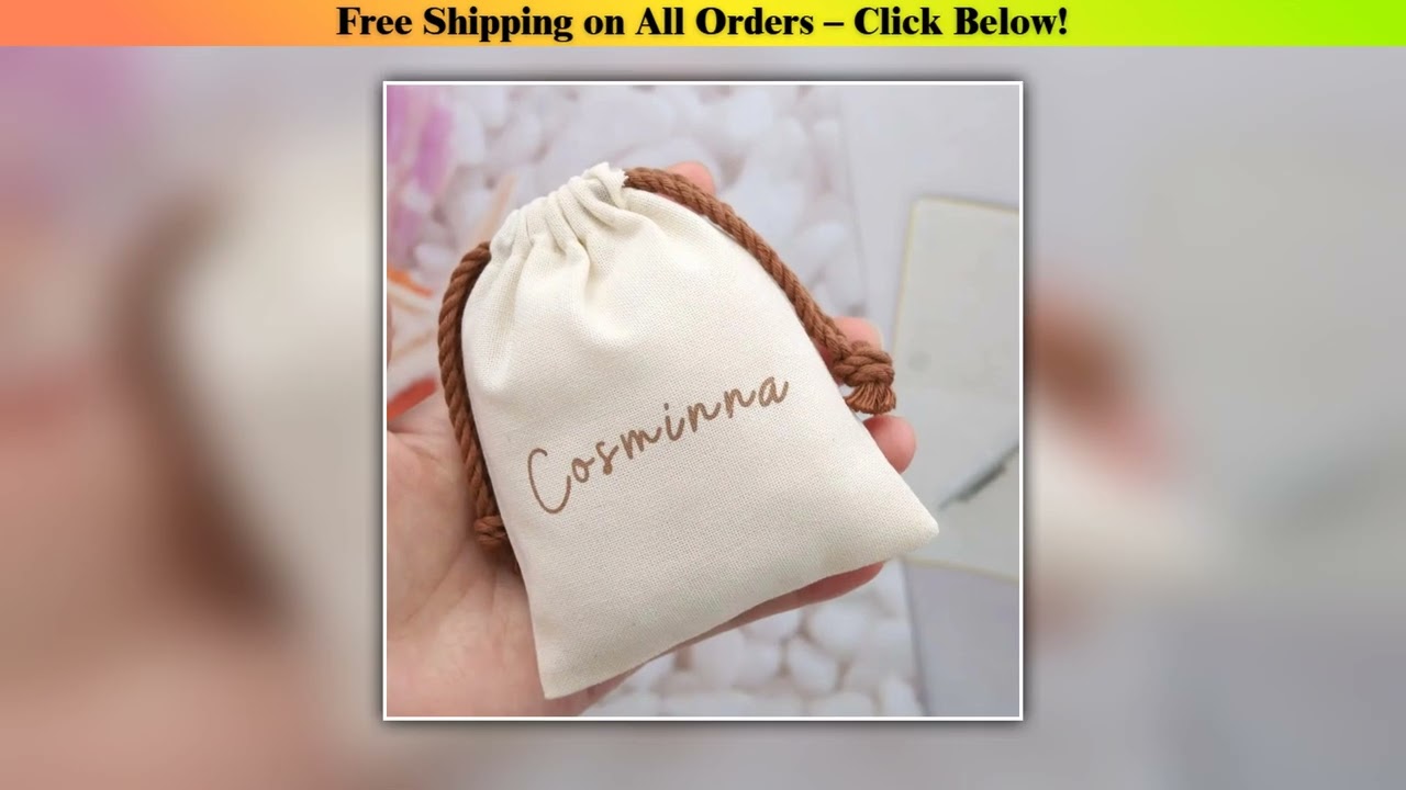 Hot Sale Coffee Cotton Linen Cosmetic Drawstring Gift Bag Organic Cotton Muslin Makeup Pouch